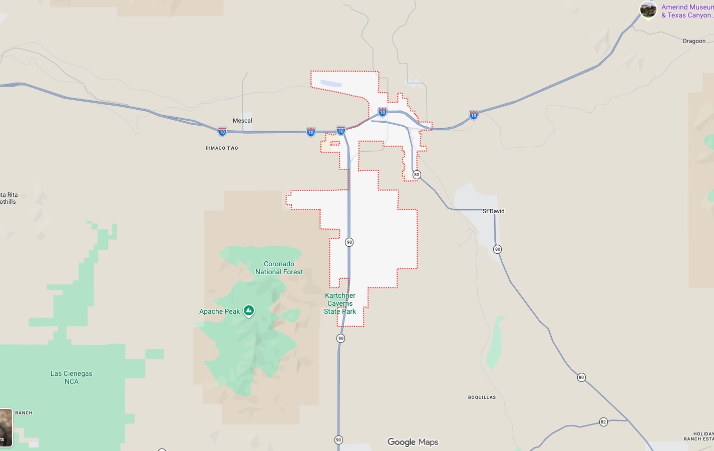 Benson AZ map