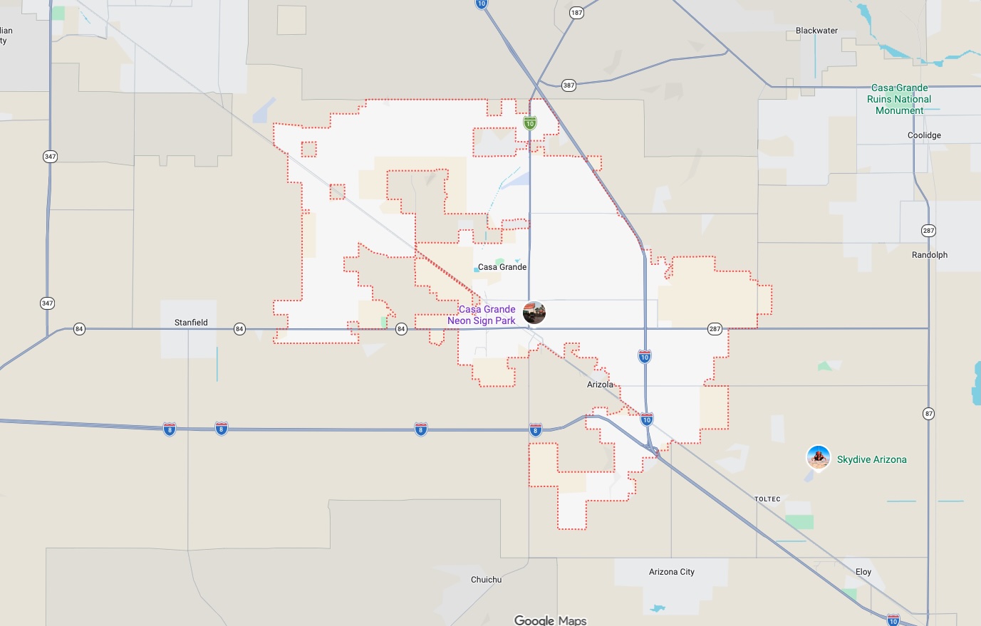 Casa Grande AZ map