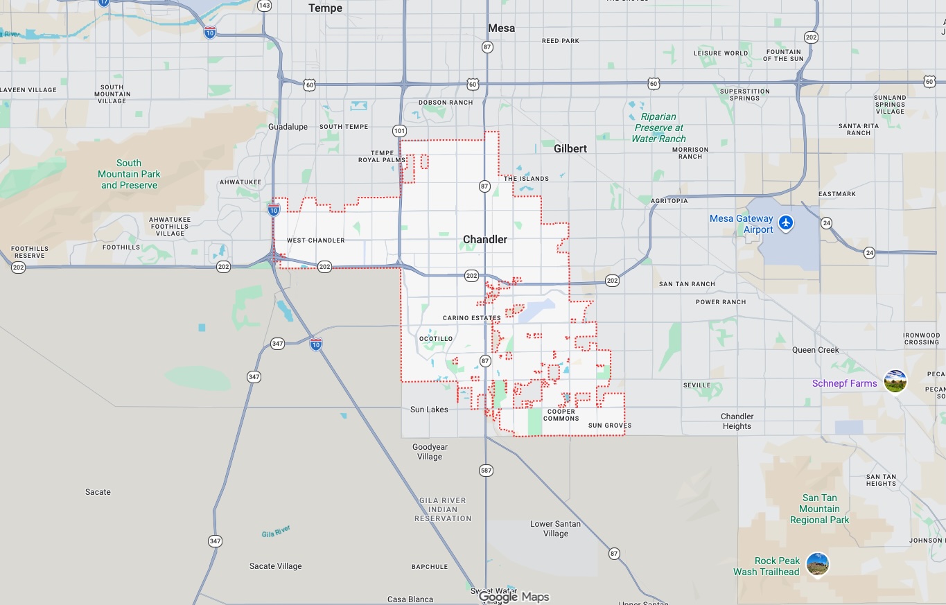 Chandler AZ map