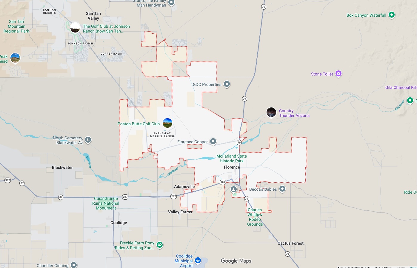 Florence AZ map