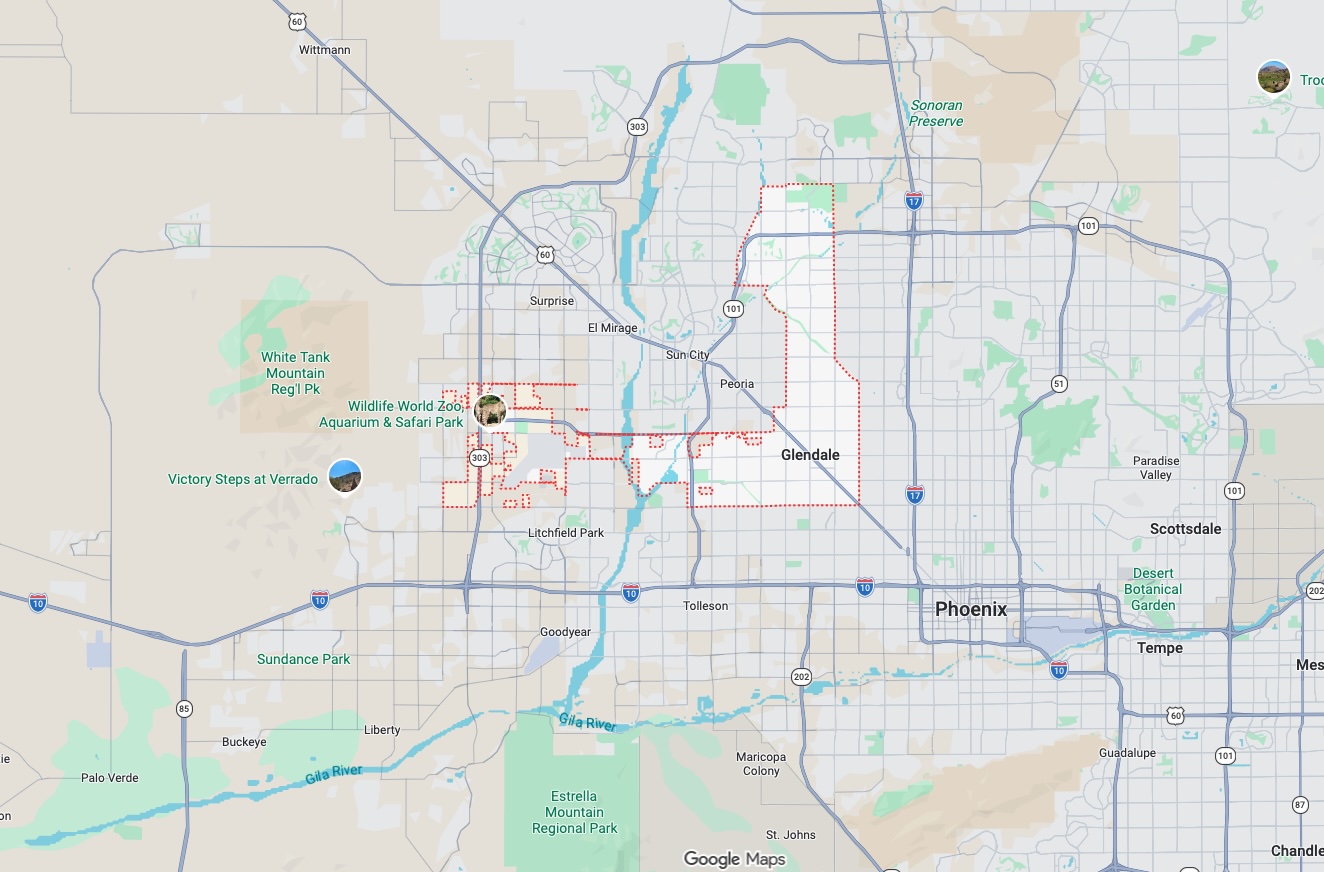Glendale AZ map