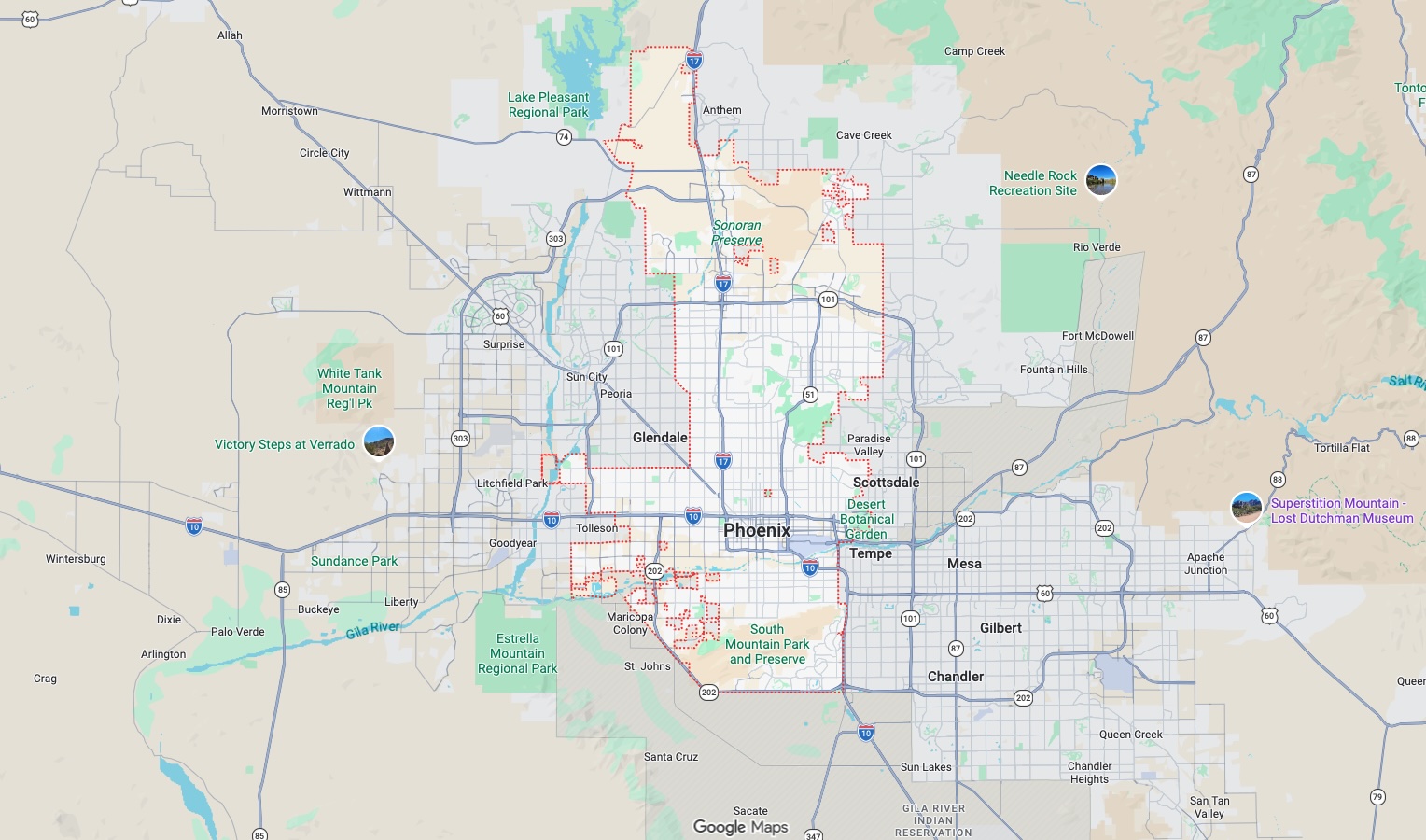 Phoenix AZ map