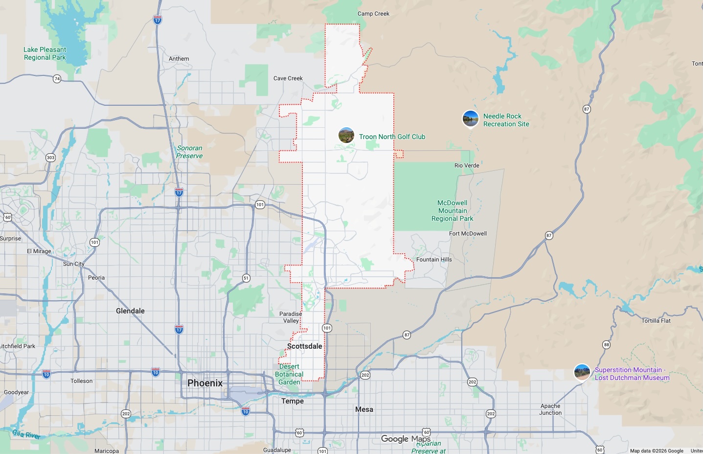 Scottsdale AZ map