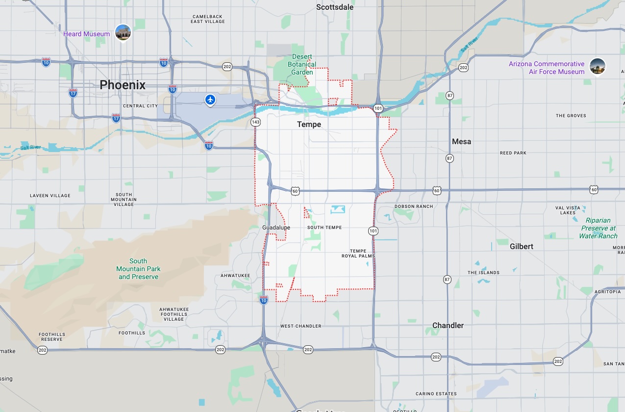 Tempe AZ map