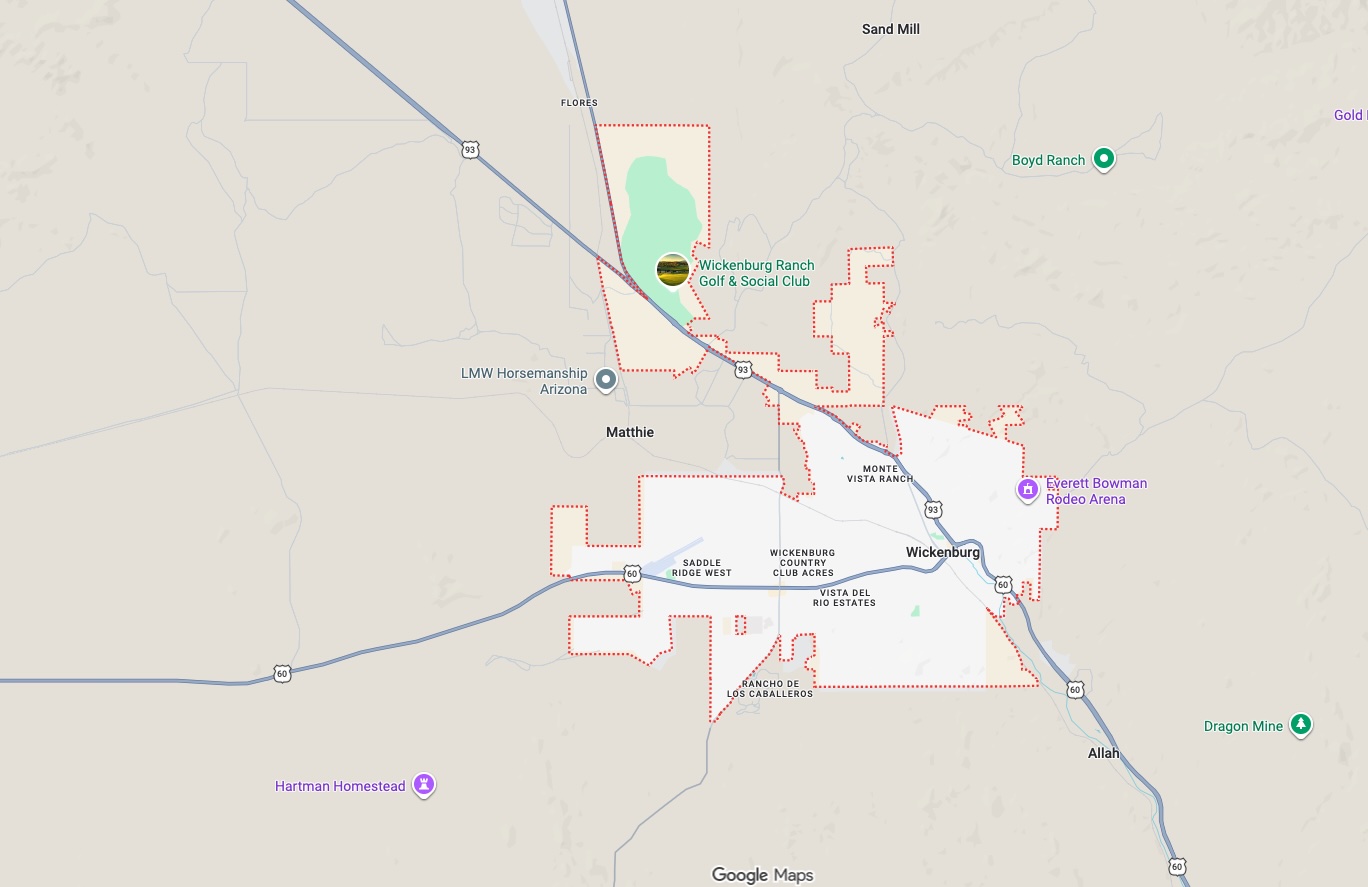 Wickenburg AZ map